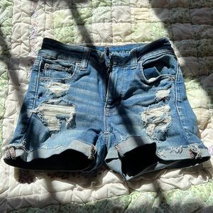 AE 0 Denim Blue Jean Short Shorts